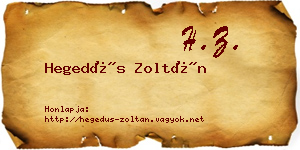 Hegedűs Zoltán névjegykártya
